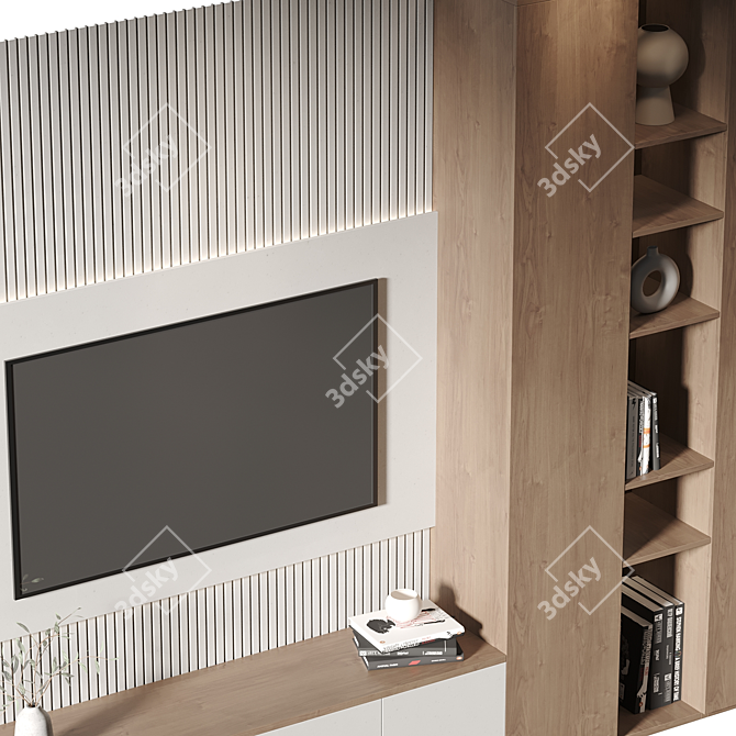 Modern TV Wall Set 042 3D model image 3