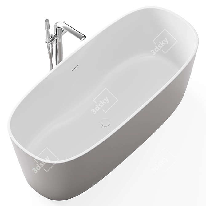 Elegant Disenia Oval Freestanding Bathtub 3D model image 3