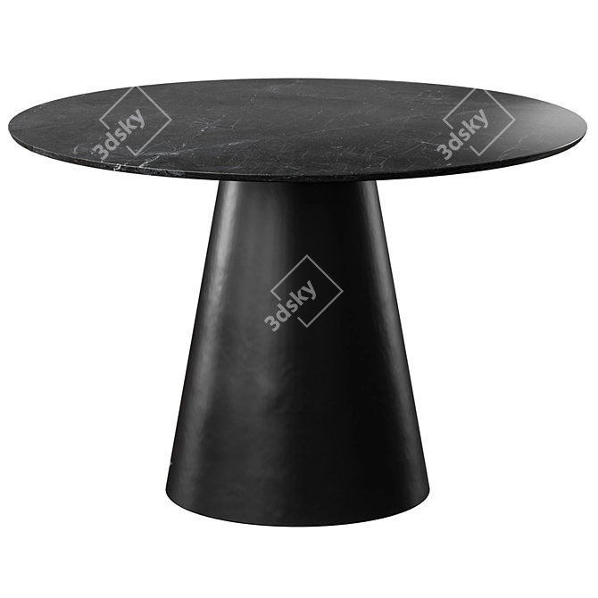 Modern Round Dining Chair Table Set 3D model image 2