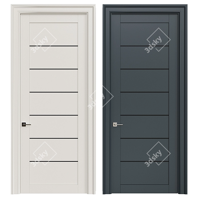 Modern Interior Door 3D Model 3D model image 1