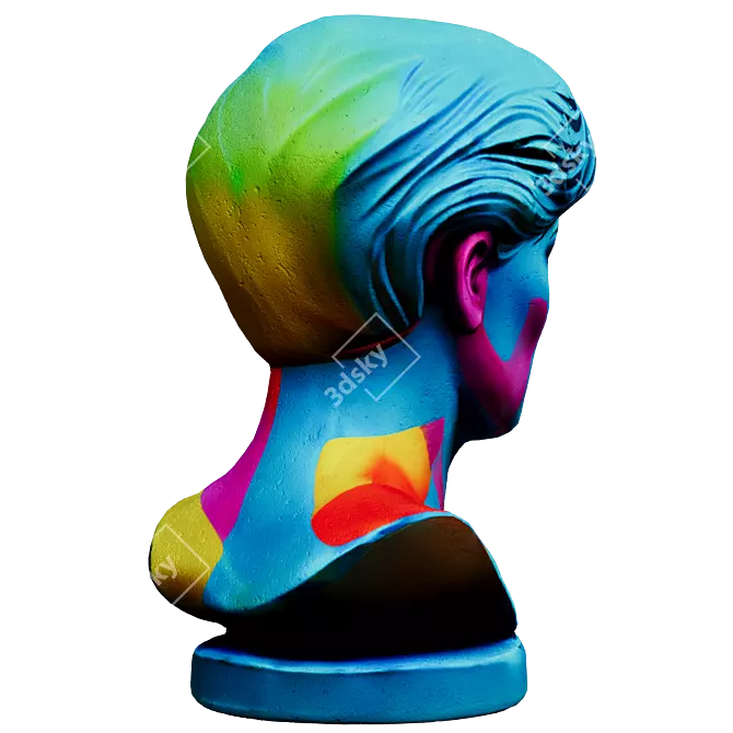 Pop Art Style Female Bust 3D model image 4