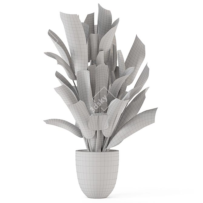 Title: Rusty Concrete Pot Indoor Plants 3D model image 5