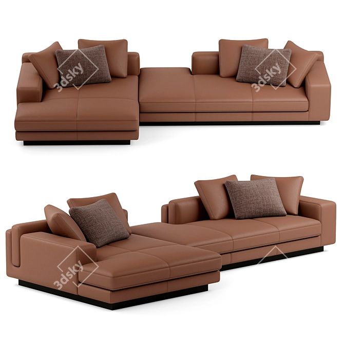 Elegant Sofa by Luzaro 3D model image 2