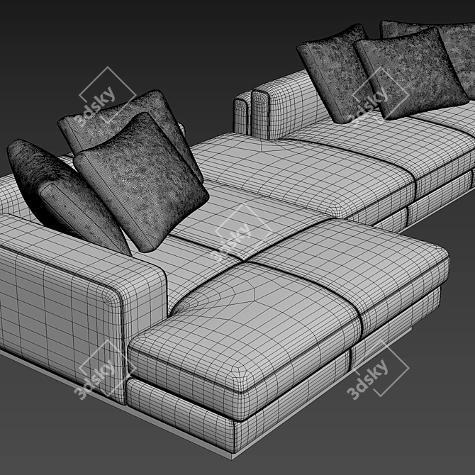 Elegant Sofa by Luzaro 3D model image 6