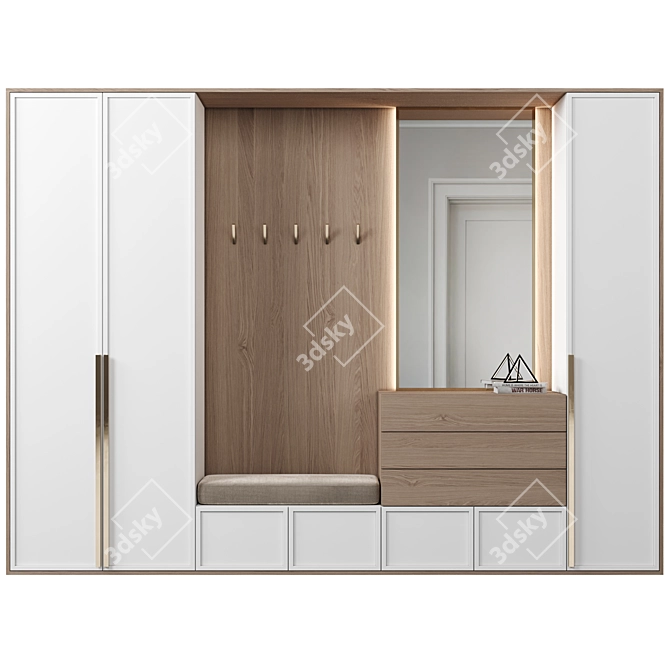 Modular Hallway Storage Cabinet 3D model image 1