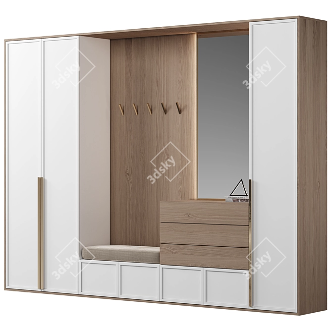 Modular Hallway Storage Cabinet 3D model image 2