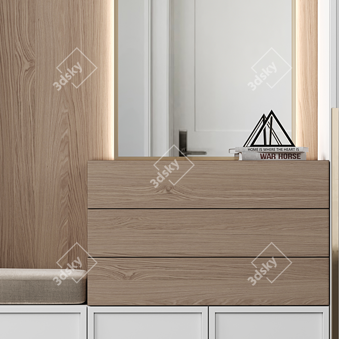 Modular Hallway Storage Cabinet 3D model image 3