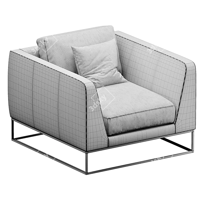 Crate&Barrel Delancey Leather Sofa 3D model image 4