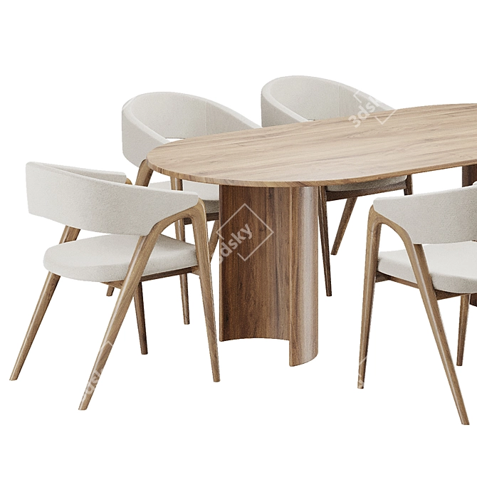  Modern Dining Chair Set 2016 3D model image 3