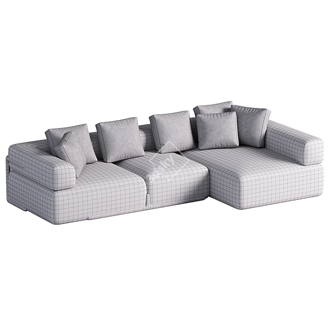 Modern Porada Klem Corner Sofa 3D model image 3