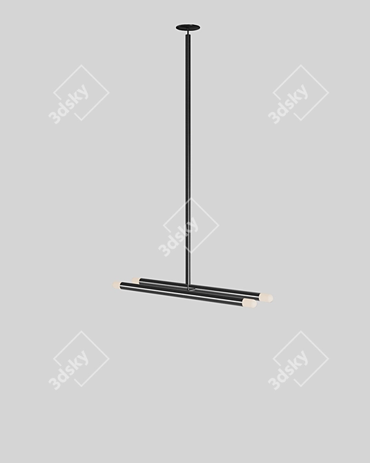 BaseLume Six Minimalist Steel Lamp 3D model image 3