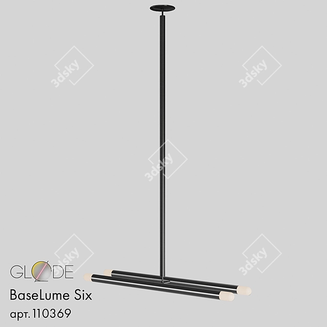 BaseLume Six Minimalist Steel Lamp 3D model image 7