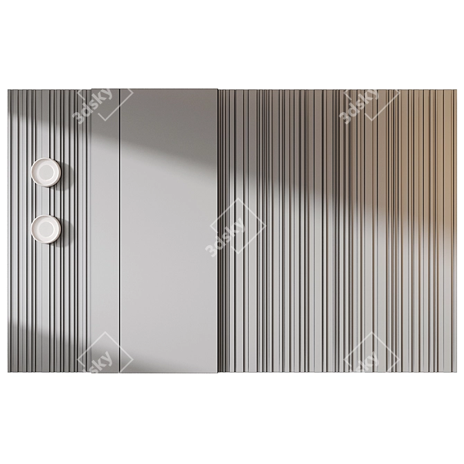Modern Wood and Marble Panels 3D model image 2
