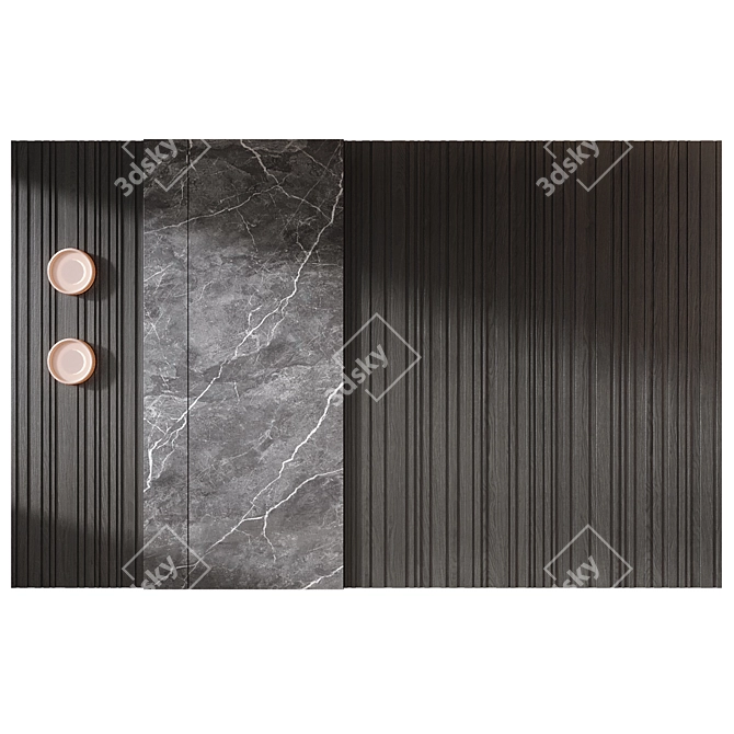 Modern Wood and Marble Panels 3D model image 3