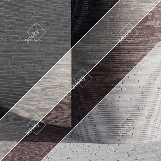 Modern Minimalist Long Cladding Brick 3D model image 1