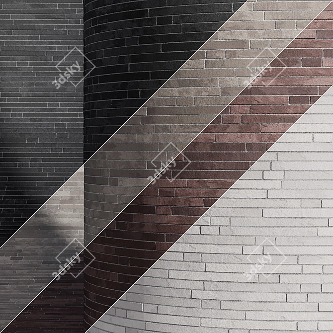 Modern Minimalist Long Cladding Brick 3D model image 2