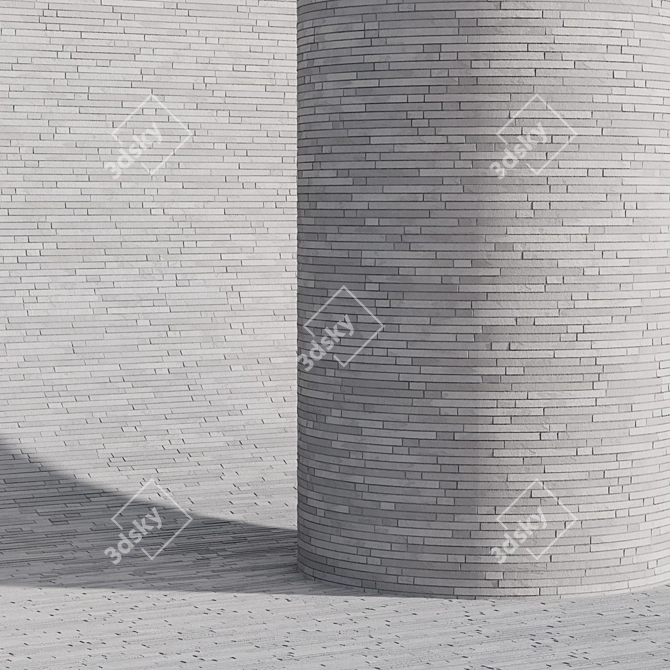 Modern Minimalist Long Cladding Brick 3D model image 3