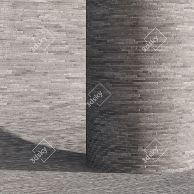 Modern Minimalist Long Cladding Brick 3D model image 6