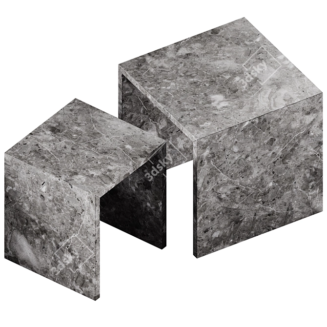 Blomus Varu Marble Side Tables 3D model image 3