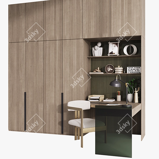 Modern Workspace Set 3D model image 3