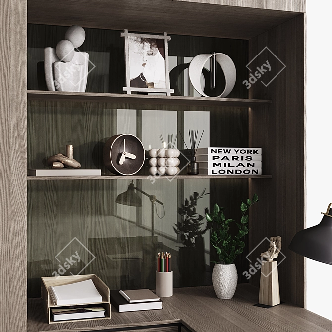 Modern Workspace Set 3D model image 4
