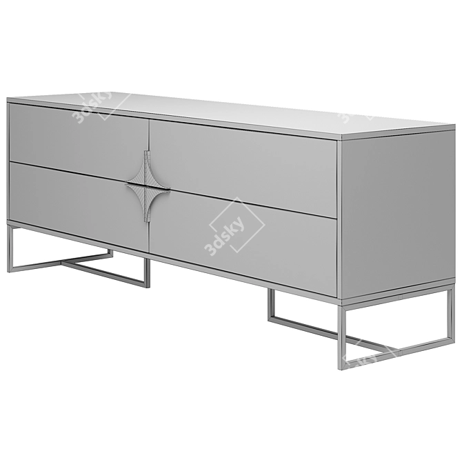 Stella TV Stand with Gold-base 3D model image 3