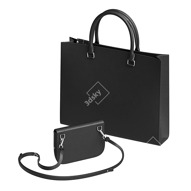 Prada Saffiano Leather Accessory Set 3D model image 2