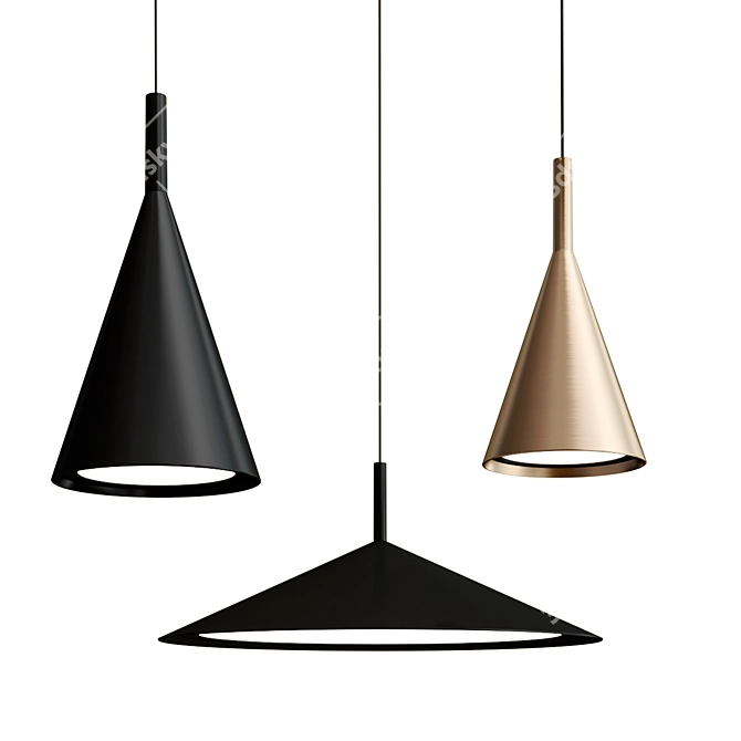 Elegant Metal Pendant Lamp Gordon 3D model image 2