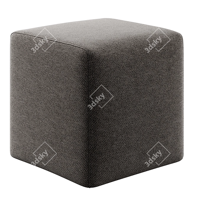 Soho Pouf with Plushy Throw 3D model image 3