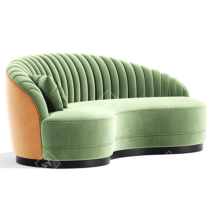 Contemporary Sinuous Curved Sofa 3D model image 3