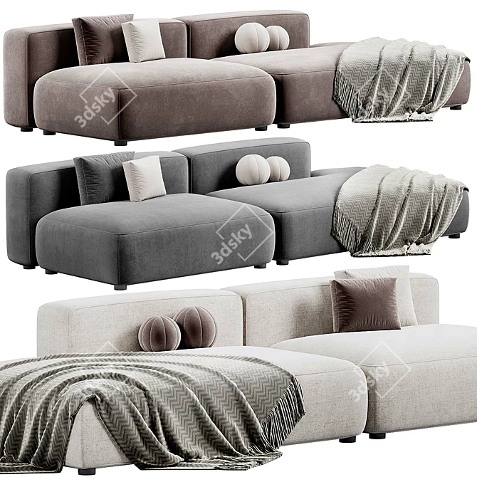 Tamamm Stone Modular Sofa Kit 3D model image 3