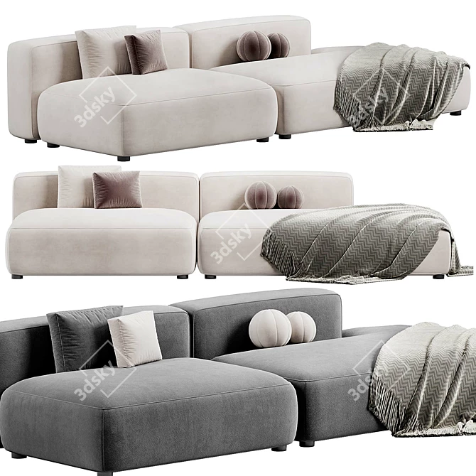 Tamamm Stone Modular Sofa Kit 3D model image 4