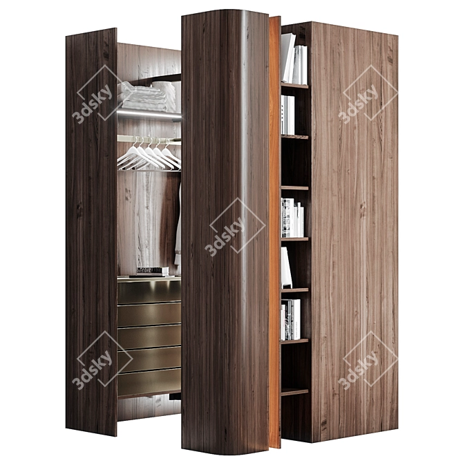 Modern Walk-In Wardrobe Set 3D model image 1