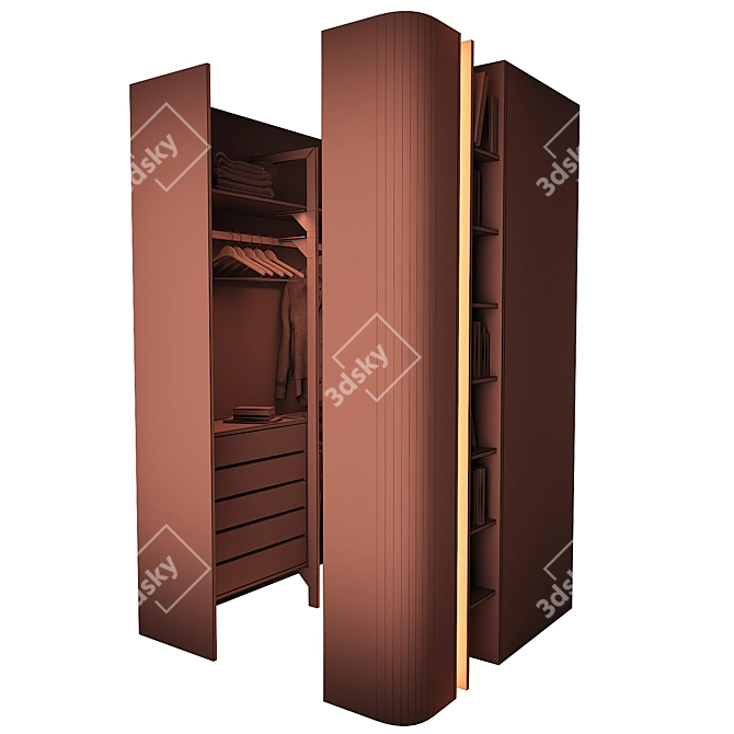 Modern Walk-In Wardrobe Set 3D model image 5