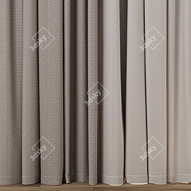 Textured 3D Curtain Model Bundle 3D model image 2