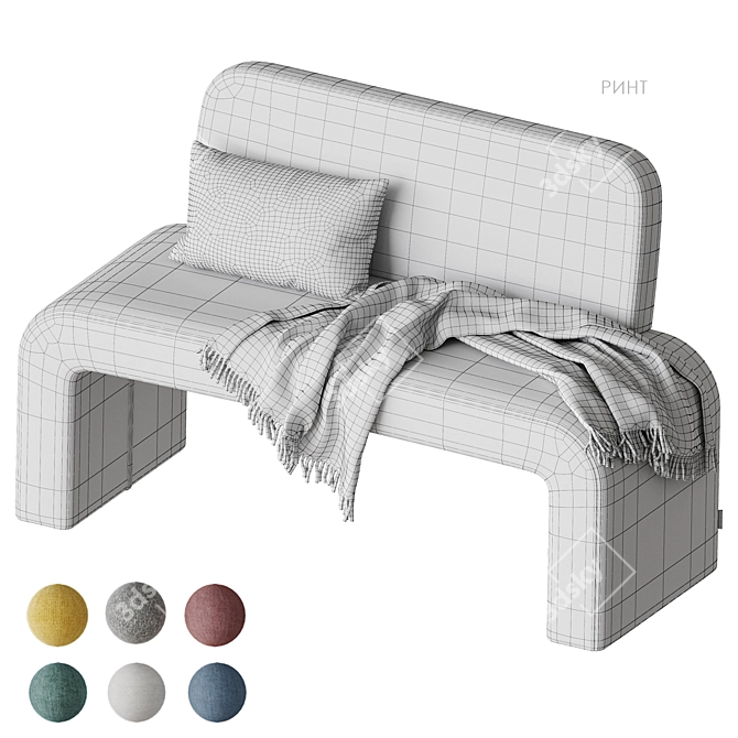 Rint Bucle Sofa: Versatile & Stylish 3D model image 10