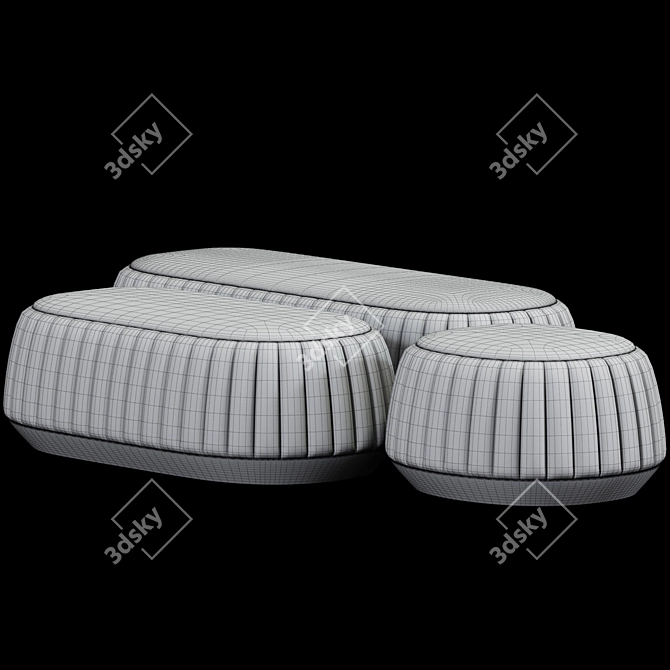 Stylish Pouf Bensen Ottoman 3D model image 5