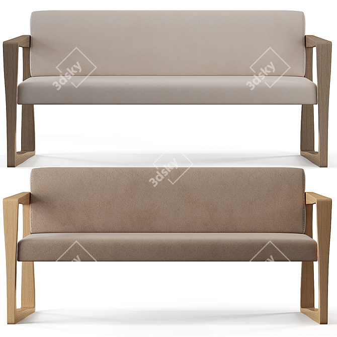 Modern Chic Two-Seat Sofa 3D model image 2