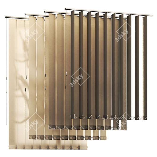 Customizable Fabric Vertical Blinds 3D model image 1