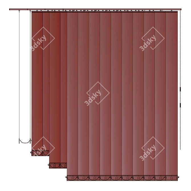 Customizable Fabric Vertical Blinds 3D model image 3