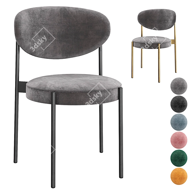 Elegant Velvet Dining Chair 3D model image 1