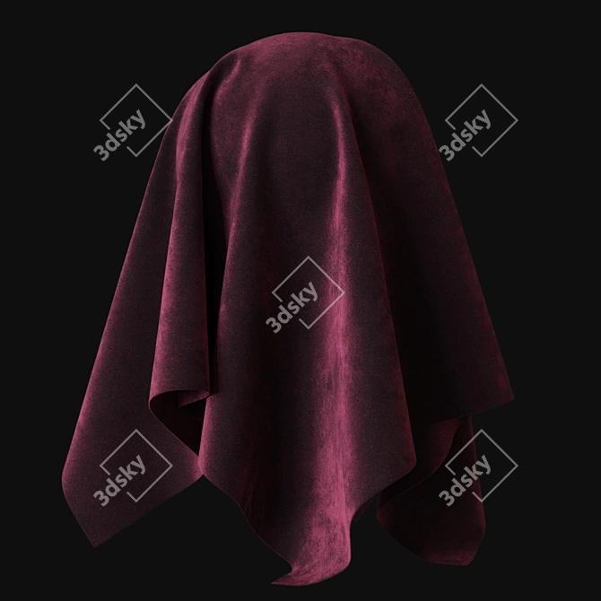 Plush Violet Velvet Texture 4k 3D model image 2