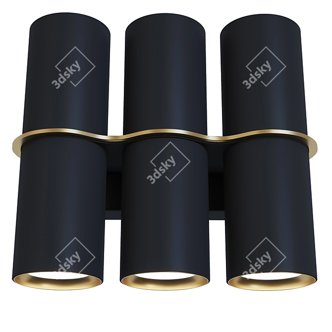 Sleek Wall Sconce Spotlight 6S 3D model image 1