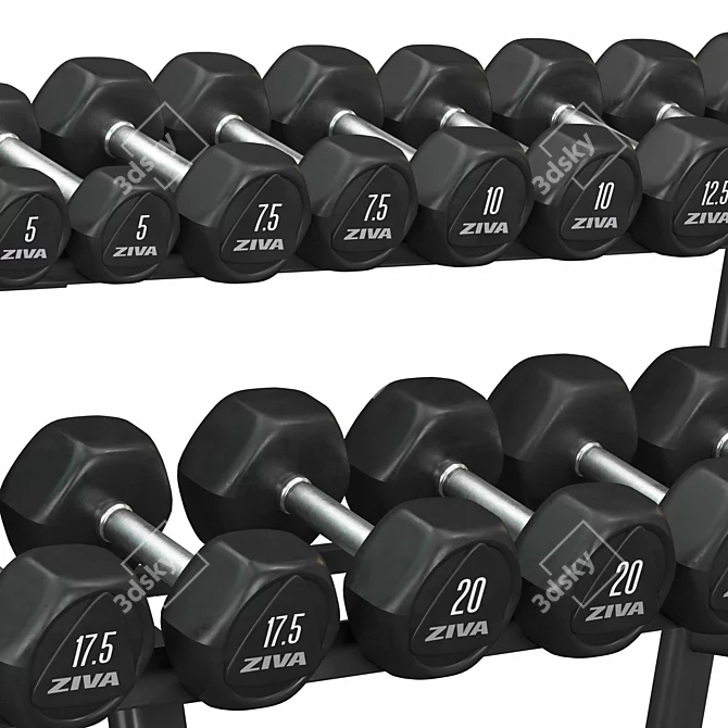 Hex Dumbbell Rack Storage Organizer 3D model image 5