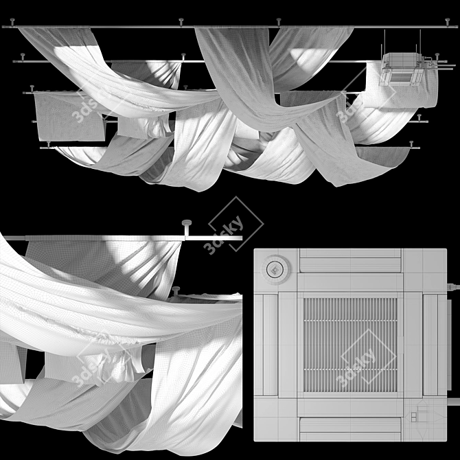 Sleek Ceiling Drapery Set

Translations of the description:
Ceiling drapery for decorating the ceilings of beauty salons, perg 3D model image 9