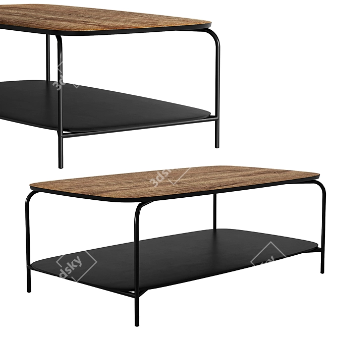 Genua Coffee Table in Black 3D model image 3