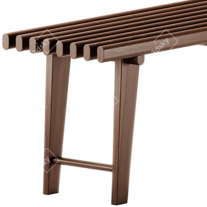 Elegant Elba Wood Bench 3D model image 4