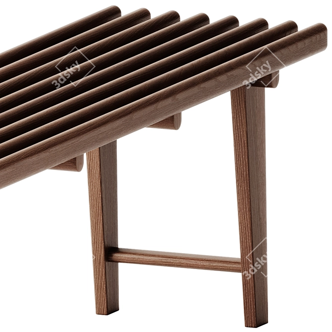 Elegant Elba Wood Bench 3D model image 5