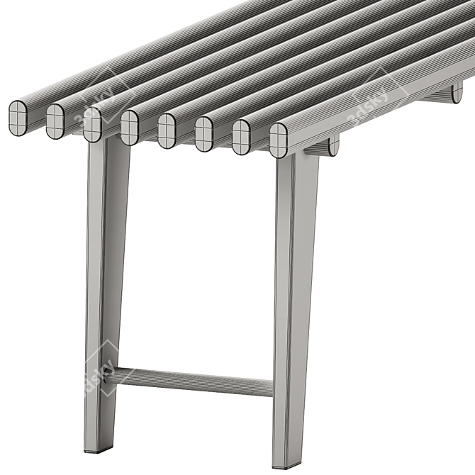 Elegant Elba Wood Bench 3D model image 7