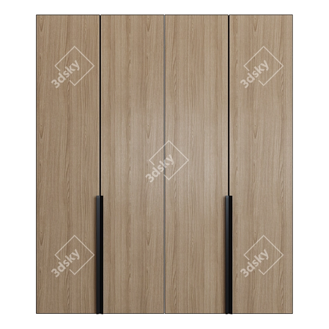 Illuminated Modern Style Wardrobe 3D model image 2